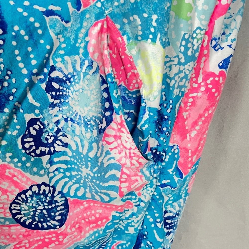 Lilly Pulitzer Dress Medium Blue Pink Coral Button Down Tunic Coastal Old Money - Picture 10 of 14